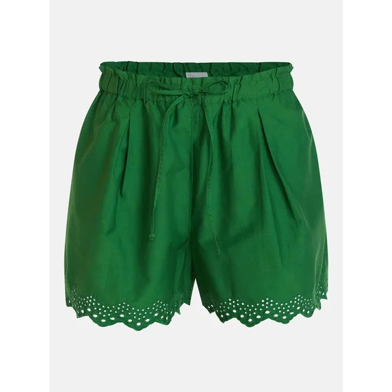 Time and Tru Women's Eyelet Trim Shorts, Sizes XS-XXXL | Walmart (US)