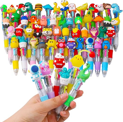 CZWZ 50Pcs Mini Multicolor Pens in One 4-in-1 Cute Pens Bulk for Kids, Ballpoint Pen for Birthday... | Amazon (US)