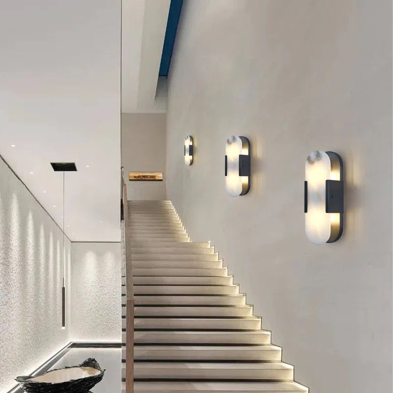 20" Dimmable Wall Mounted Sconce with Alabaster Shade (Set of 2) | Wayfair North America