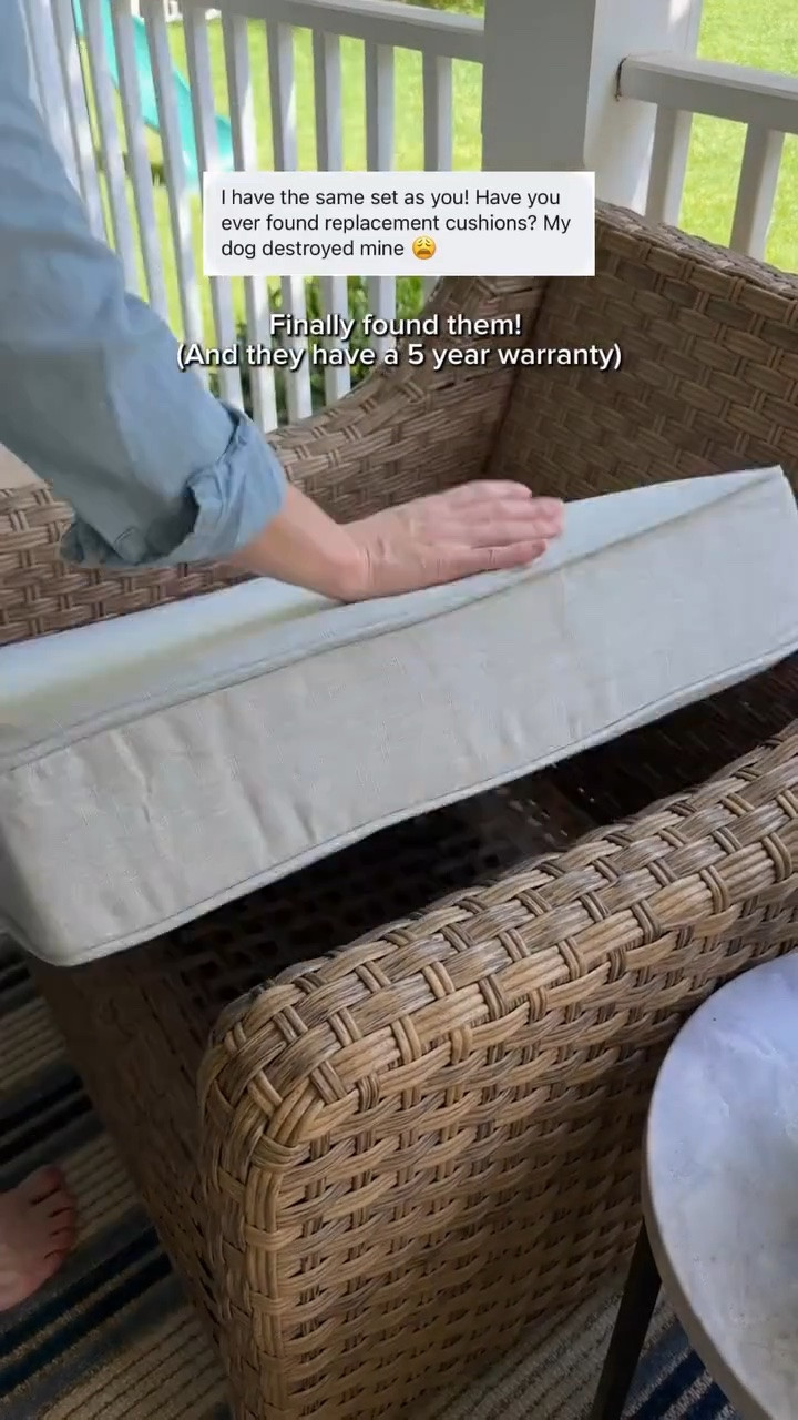 I’ve had this Walmart River Oaks set for over 5 years and the cushions definitely showed their age. Finally found replacement cushions that are water & stain resistant, way thicker, more comfortable, and have a 5 year warranty. (And they’re not from Walmart.)



#patiofurniture #outdoorlivingspace #porch #porchdecor #patio

#LTKSeasonal

#LTKHome