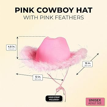 Western Cowboy Hat for Adults, Pink Feathers (Unisex) | Amazon (US)