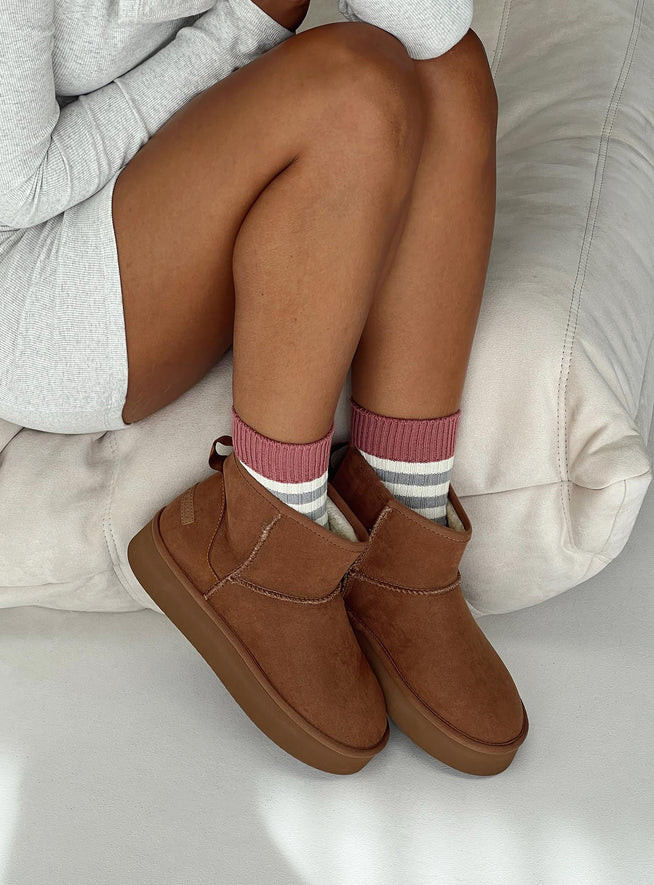 Franz Shearling Boots Dark Brown | Princess Polly US