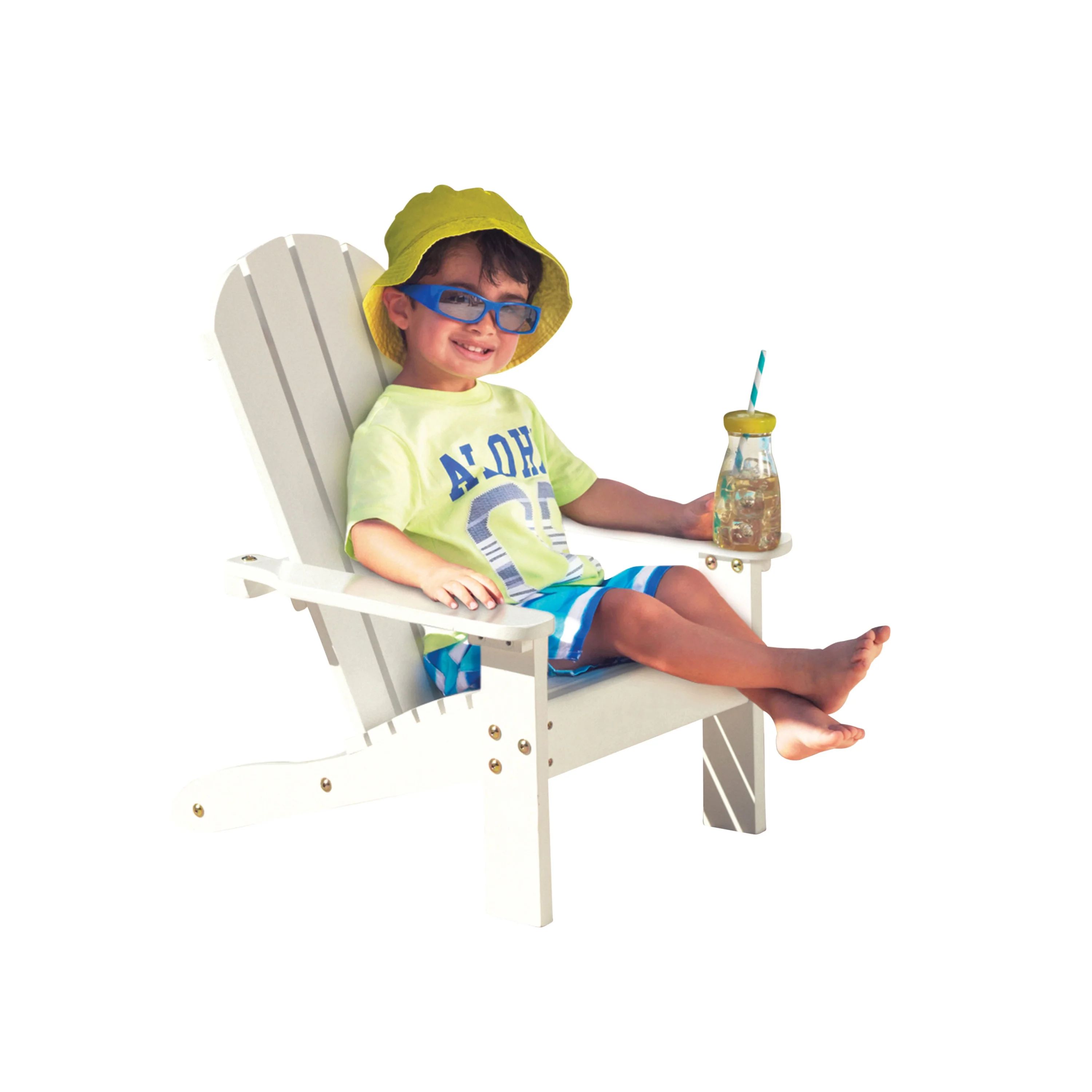 KidKraft Wooden Adirondack Children's Outdoor Chair, Kid's Patio Furniture, White - Walmart.com | Walmart (US)