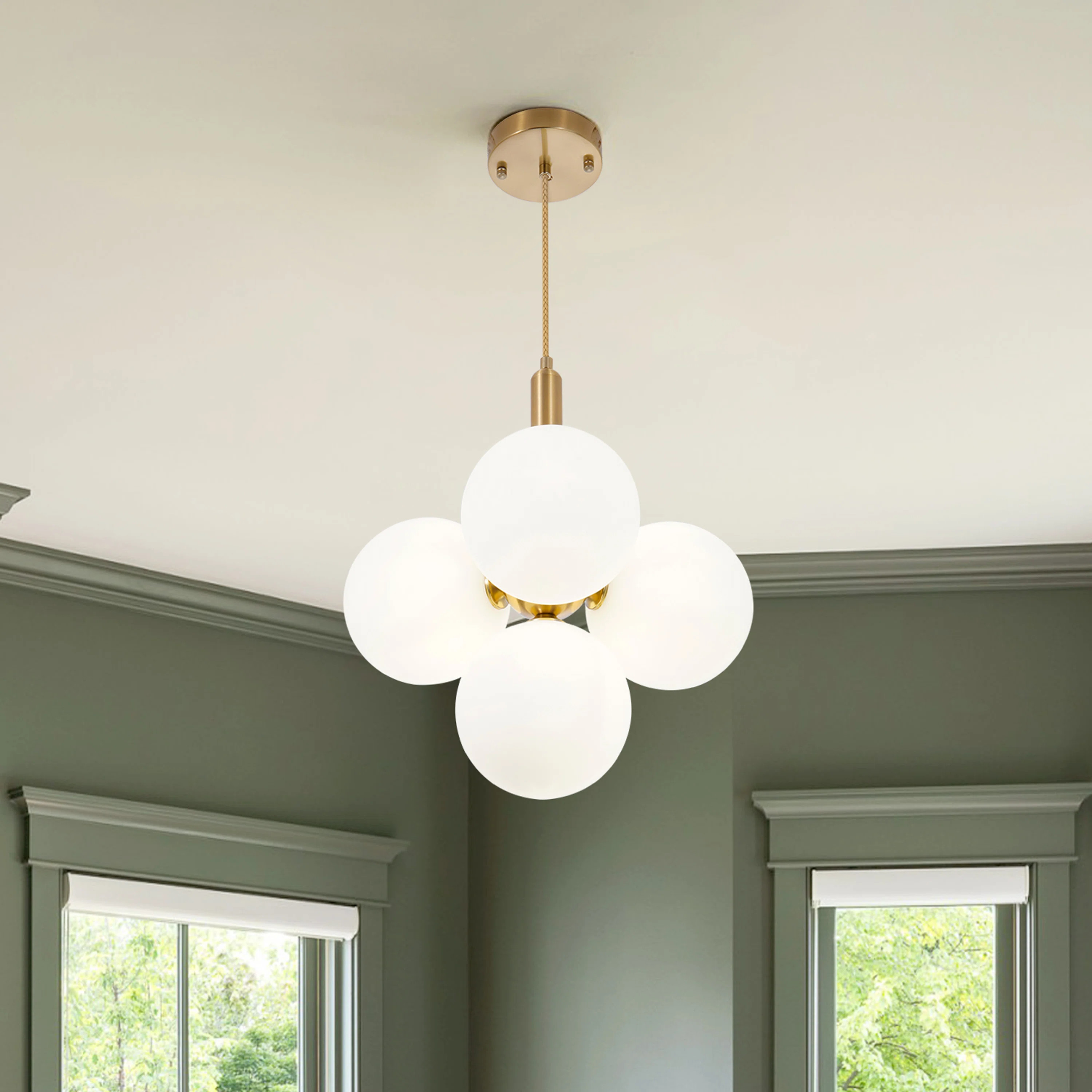 Modern 4 - Light Dimmable Linear Sphere Chandelier | Wayfair North America