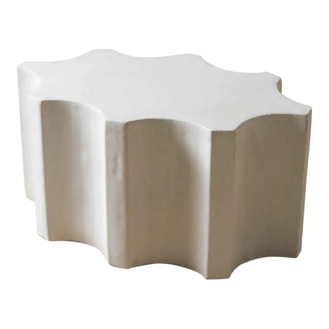 Cast Stone Fluted Cocktail Table | Chairish