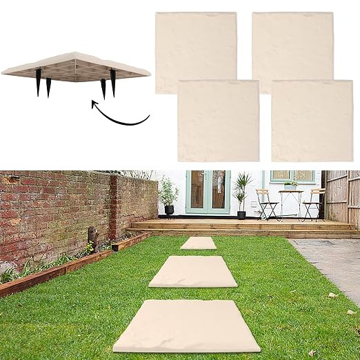 4Pcs Large Stepping Stones Outdoor Garden Walkway, Durable Plastic Pavers for Patio, Pathway, and... | Amazon (US)