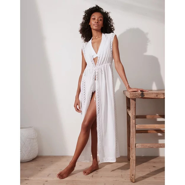Cotton & Lace Trim Cover-Up | The White Company (UK)