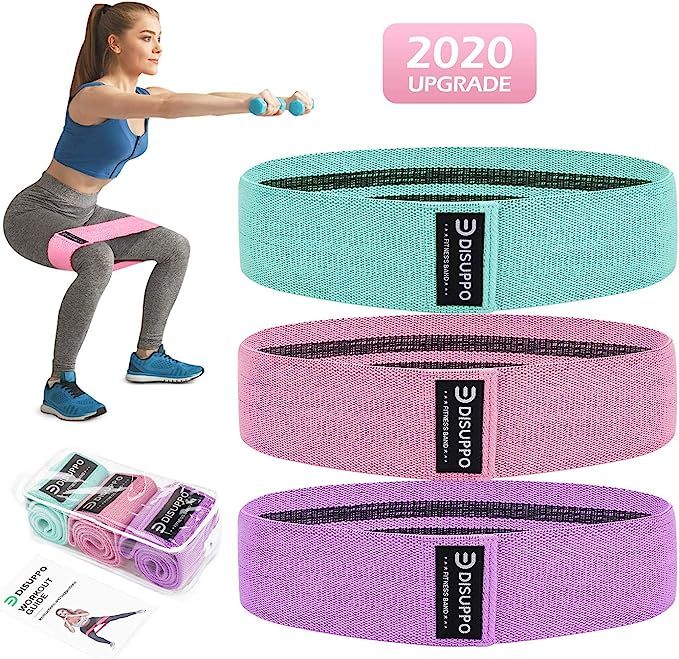 DISUPPO Resistance Bands for Legs and Butt, Workout Hip Bands High Exercise Bands Wide Booty Band... | Amazon (US)