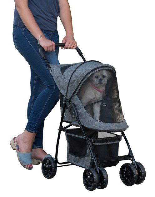 PET GEAR Happy Trails Pet Stroller, Dark Platinum - Chewy.com | Chewy.com