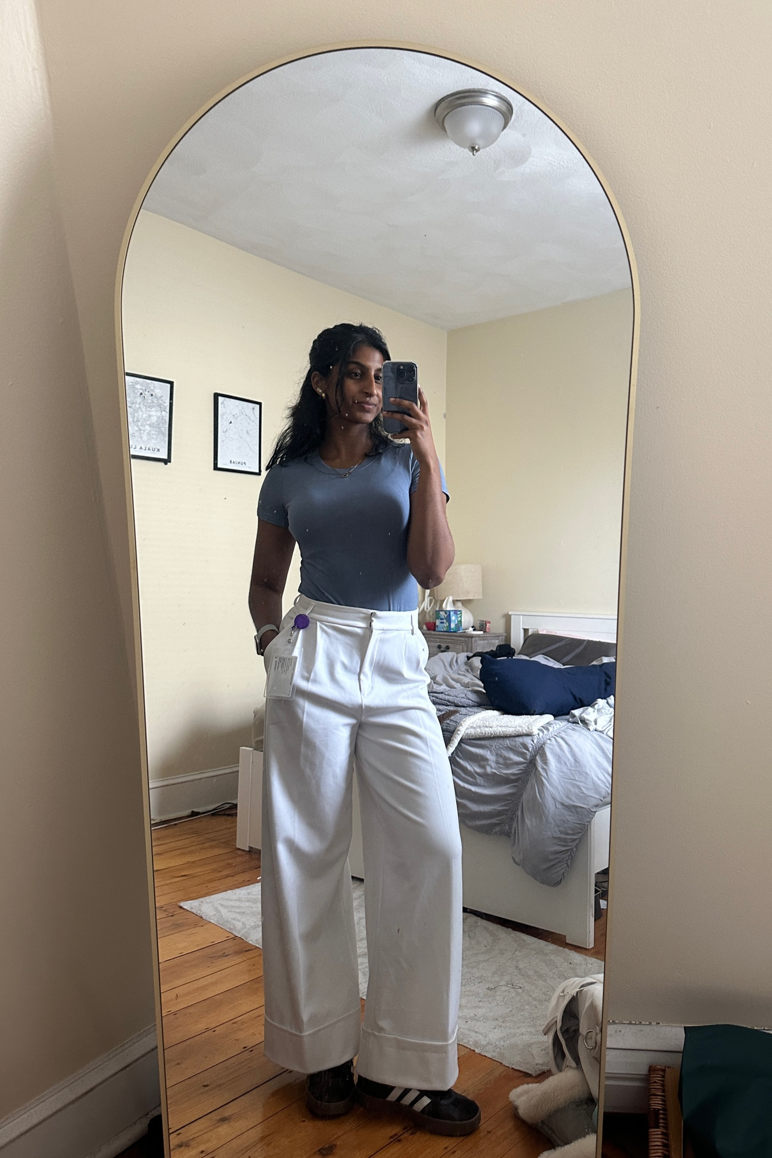 Business casual outfit perfect for summer!

Been loving these bodysuits sm- rotating through the colors and matching with so many outfit combos has been so easy

Pants are from express, so unfortunately I can’t link :(

Women’s business casual workwear summer outfit dress pants white pants bodysuit short sleeve summer fashion style adidas sambas sneakers

#LTKFindsUnder100 #LTKWorkwear #LTKStyleTip