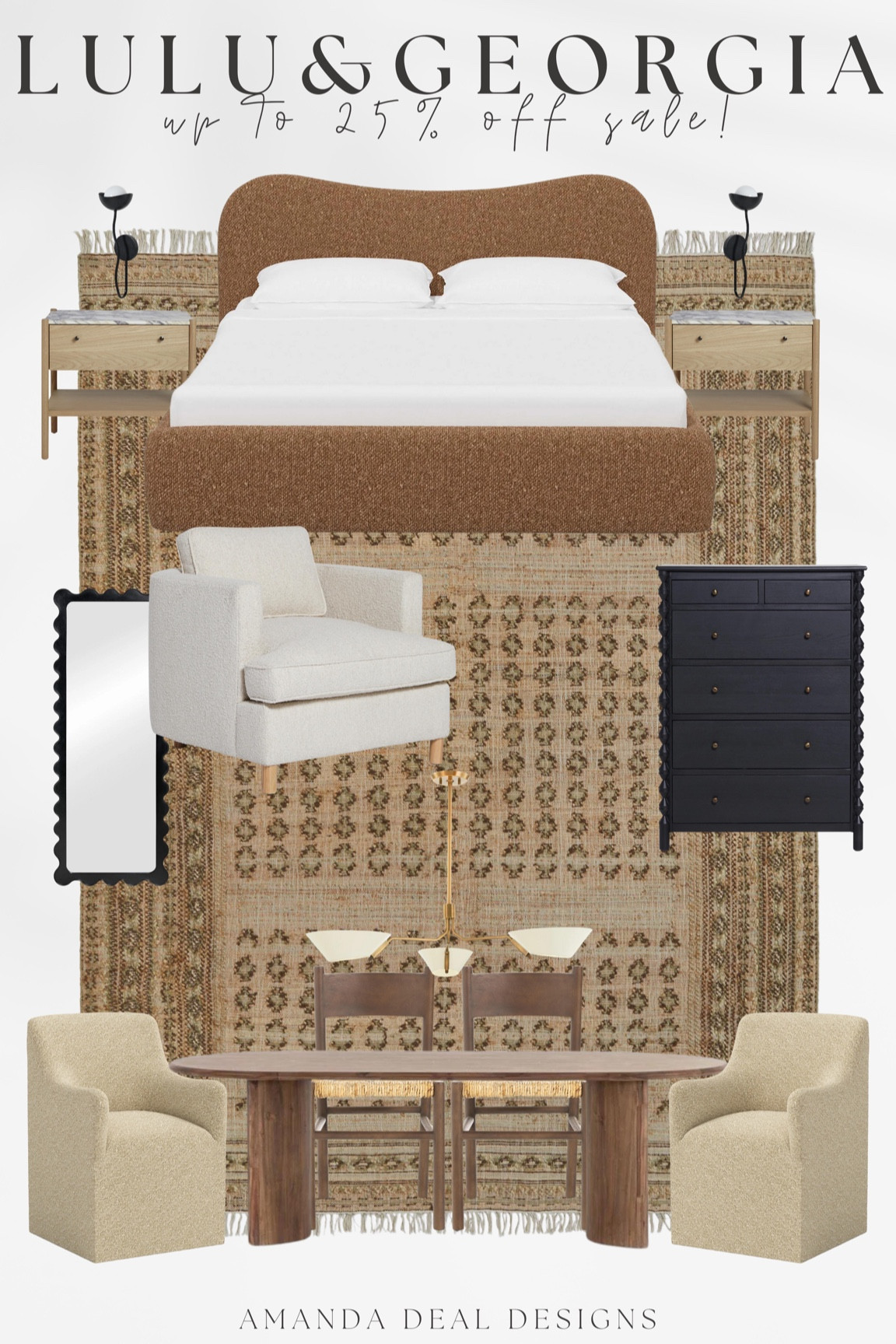 Lulu & Georgia - Up To 25% Off Long Weekend Sale! 

Find more content on Instagram @amandadealdesigns for more sources and daily finds from crate & barrel, CB2, Amber Lewis, Loloi, west elm, pottery barn, rejuvenation, William & Sonoma, amazon, shady lady tree, interior design, home decor, studio mcgee x target, bedroom furniture, living room, bedroom, bedroom styling, restoration hardware, end table, side table, framed art, vintage art, wall decor, area rugs, runners, vintage rug, target finds, sale alert, tj maxx, Marshall’s, home goods, table lamps, threshold, target, wayfair finds, Turkish pillow, Turkish rug, sofa, couch, dining room, high end look for less, kirkland’s, Ballard designs, wayfair, high end look for less, studio mcgee, mcgee and co, target, world market, sofas, loveseat, bench, magnolia, joanna gaines, pillows, pb, pottery barn, nightstand, throw blanket, target, joanna gaines, hearth & hand, floor lamp, world market, faux olive tree, throw pillow, lumbar pillows, arch mirror, brass mirror, floor mirror, designer dupe, counter stools, barstools, coffee table, nightstands, console table, sofa table, dining table, dining chairs, arm chairs, dresser, chest of drawers, Kathy kuo, LuLu and Georgia, Christmas decor, Xmas decorations, holiday, Christmas Eve, NYE, organic, modern, earthy, moody

#LTKsalealert #LTKSpringSale #LTKhome