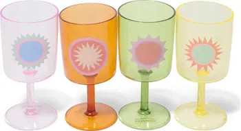 Sunnylife Poolside Assorted Set of 4 Wine Glasses | Nordstrom | Nordstrom