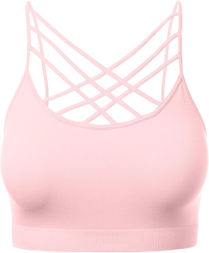 Women's Novelty Bras Seamless Triple Criss-Cross Front Bralette Sports Bra | Amazon (US)