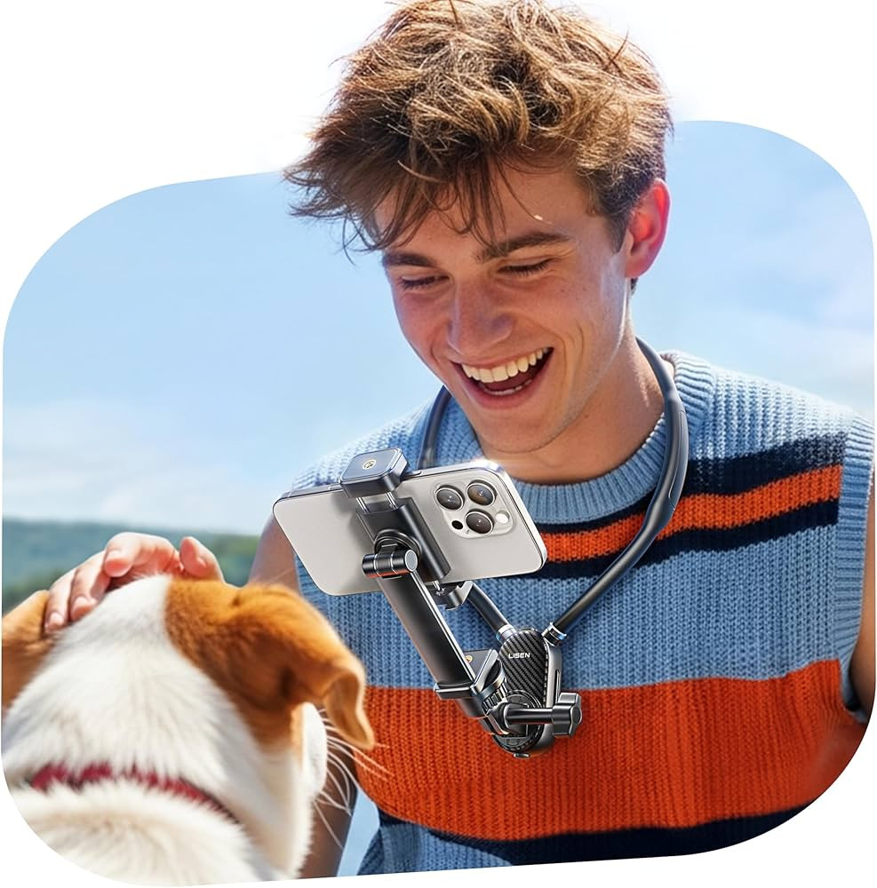 LISEN Neck Phone Holder [2025 Upgrad No.1] Vlog Selfie Phone Chest Mount for Phone Holder Video R... | Amazon (US)