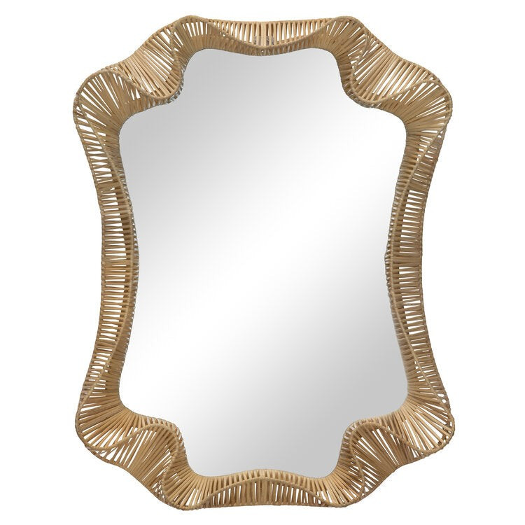 Wavy Rattan Mirror | Megan Molten