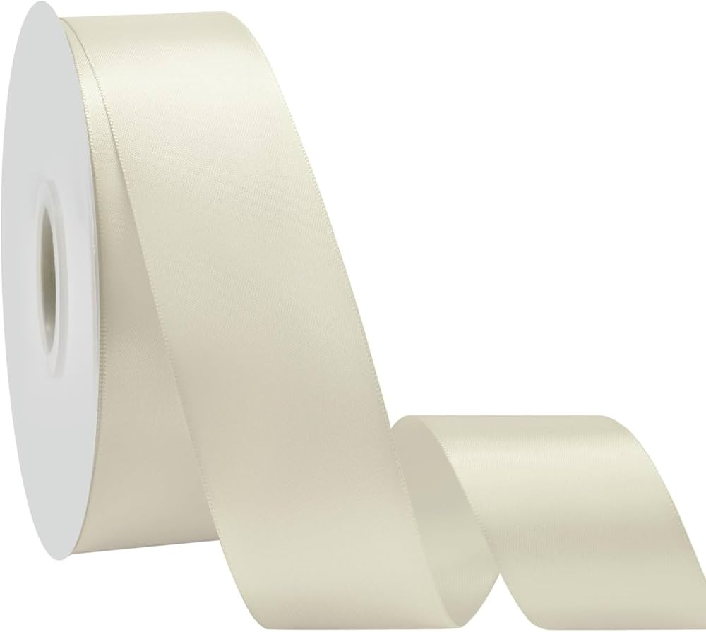 Yamkim Double Faced Polyester Cream Satin Ribbon 1-1/2 Inch 50 Yards Fabric Ribbons for Gift Wrap... | Amazon (CA)