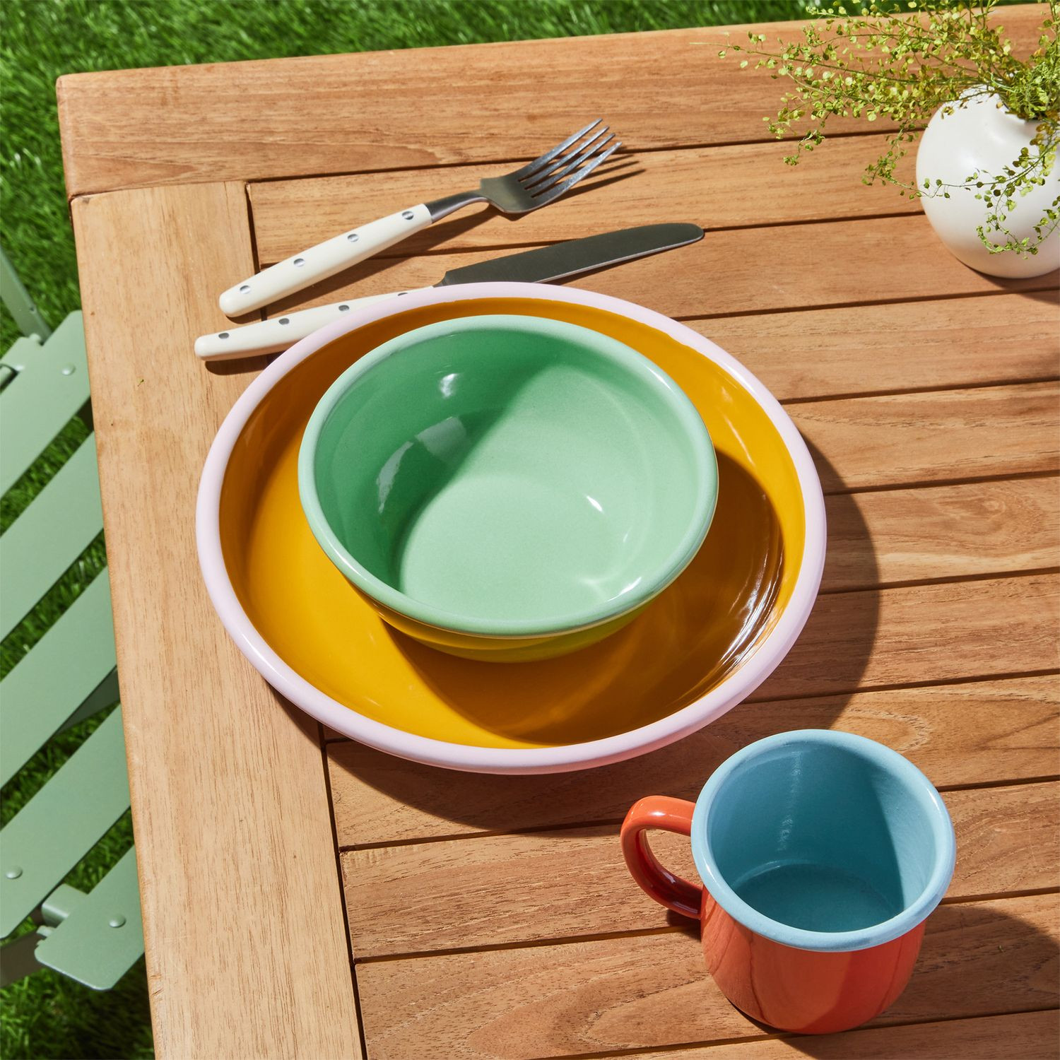 Color Pop Enamel Dinnerware, Set of 4 | Food52