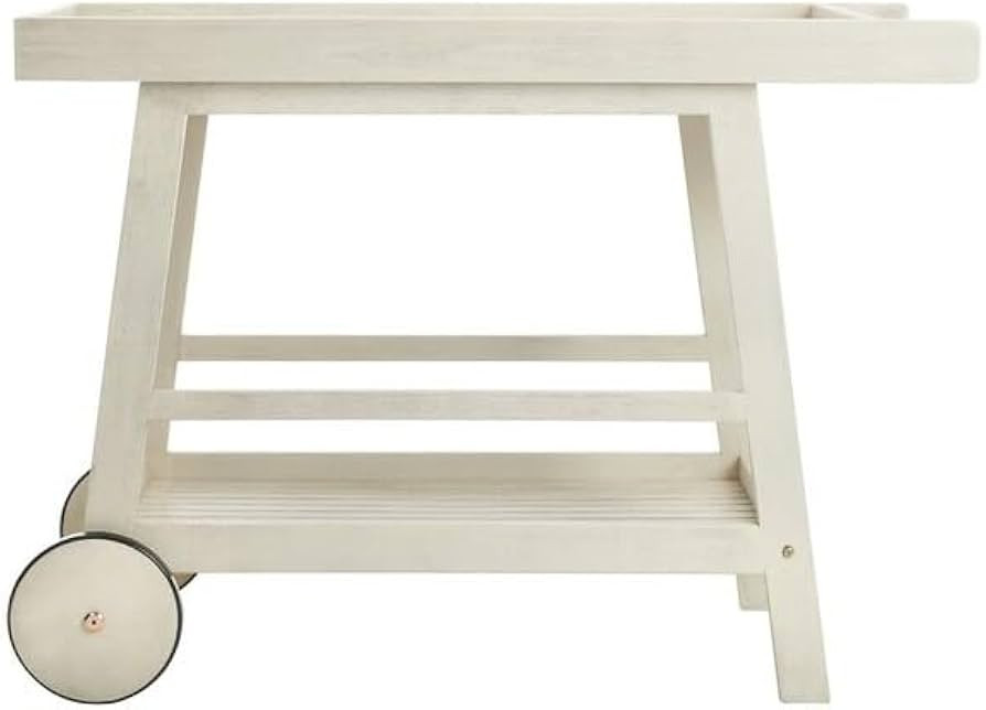 SAFAVIEH Indoor/Outdoor Renzo White Bar Cart | Amazon (US)