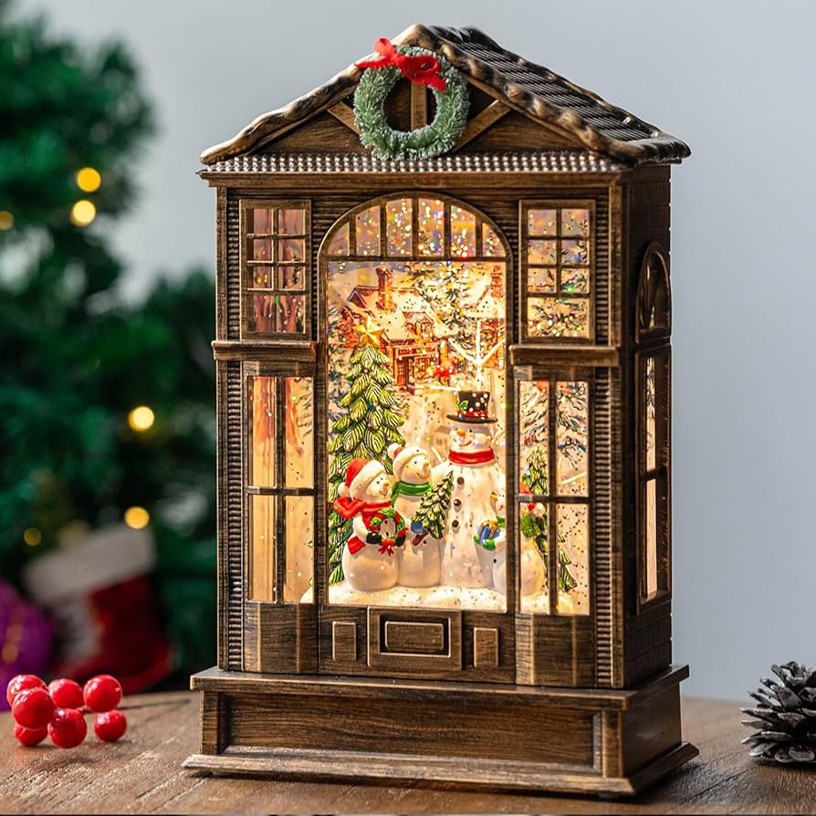 Christmas Snow Globe Swirling Glittering Snowman Choir Manger Scene, USB Lined/Battery Operated L... | Amazon (US)