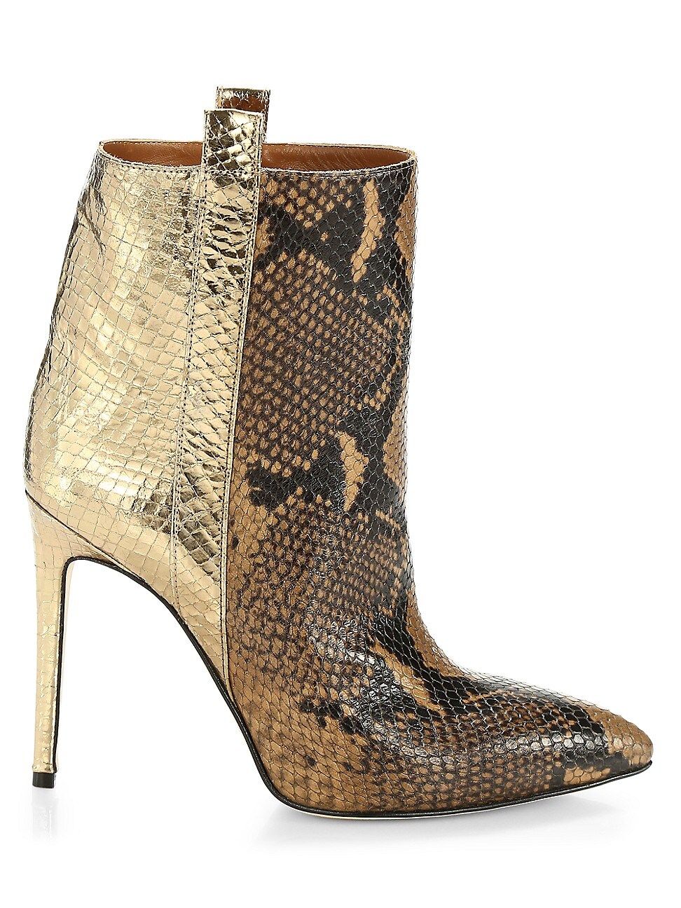 Paris Texas Women's Metallic Snakeskin-Embossed Leather Booties - Camel - Size 35 (5) | Saks Fifth Avenue