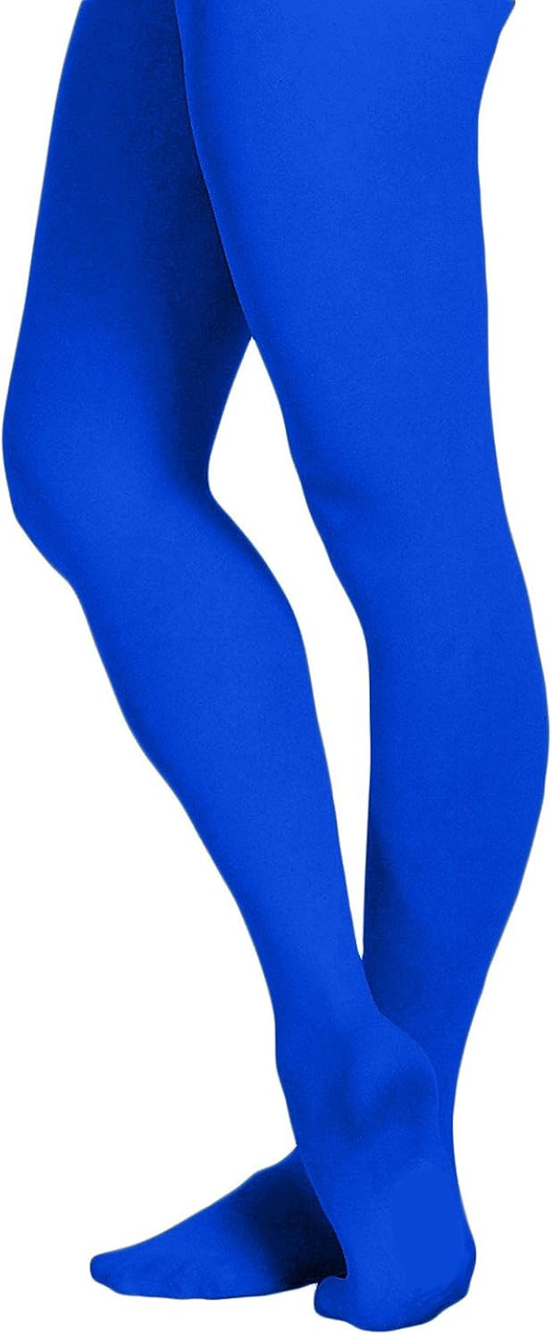 EMEM Apparel Women's Solid Colored Opaque Microfiber Footed Tights | Amazon (US)