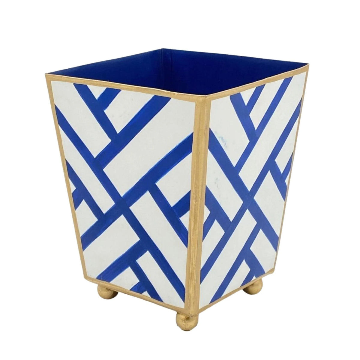 Hand Painted Newport Fretwork Design Cachepot-Available in Two Differe | The Well Appointed House, LLC