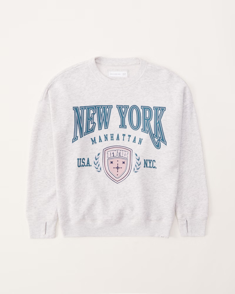 legging-friendly graphic crew sweatshirt | Abercrombie & Fitch (US)