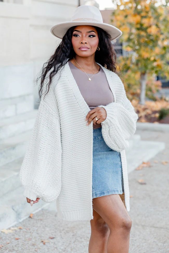 Where The Wind Blows Cream Chunky Cardigan | Pink Lily
