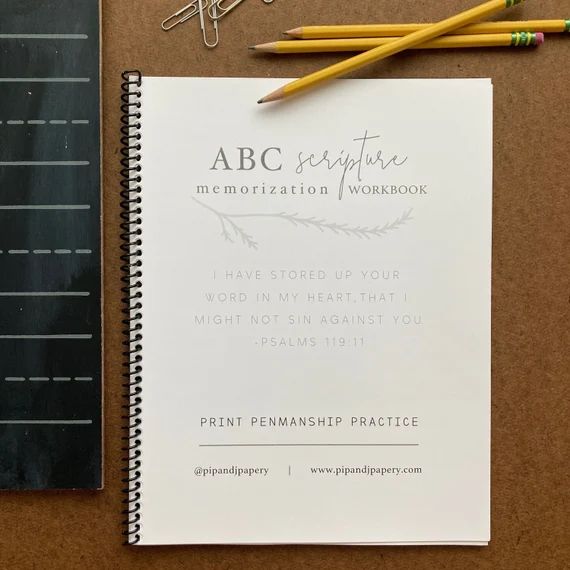 ABC Scripture Memorization Workbook penmanship Practice | Etsy | Etsy (US)