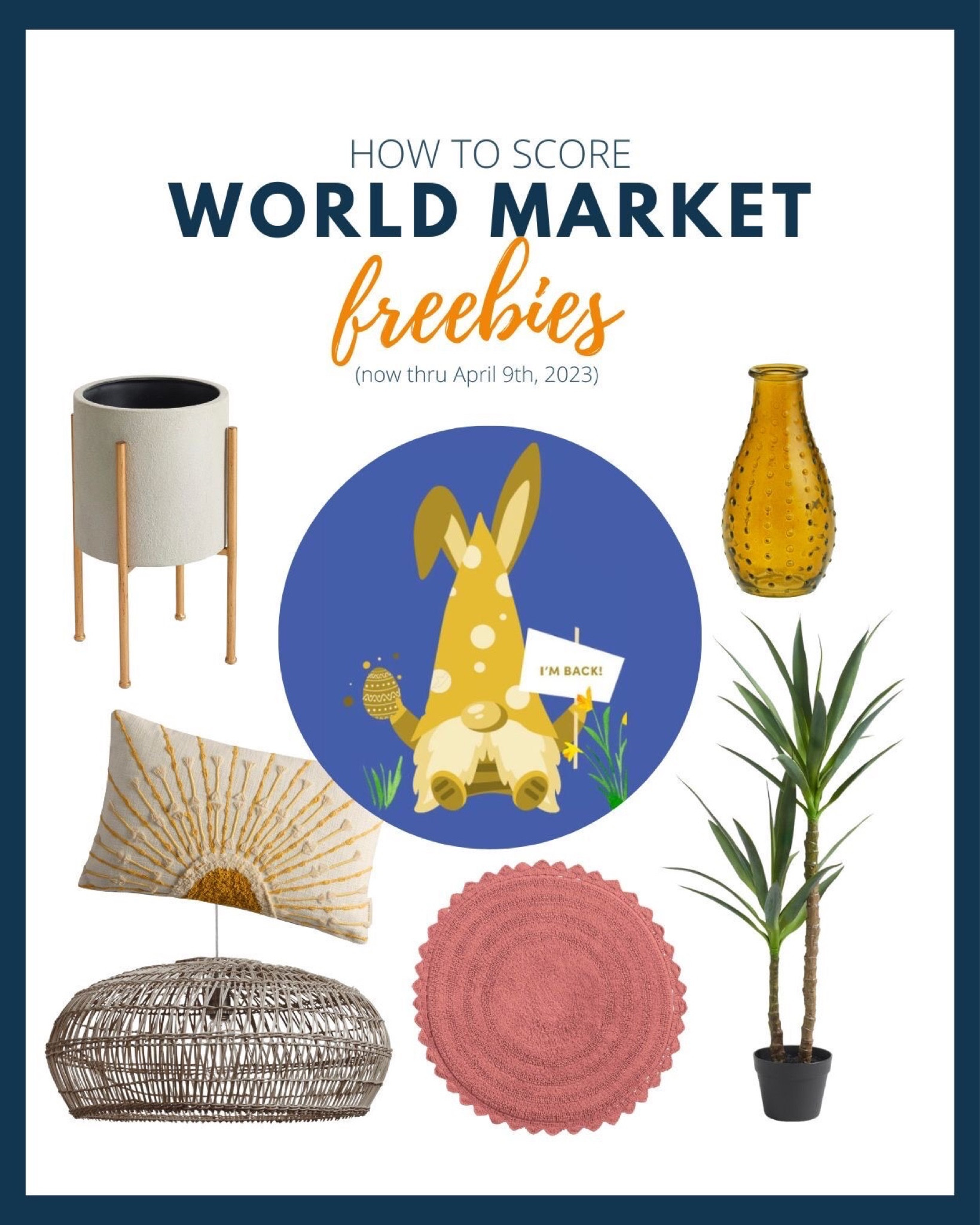 Have you heard of the GOLDEN GNOME Scavenger Hunt at World Market?!? 🤩🤑💰💵 Every day between now and April 9th you have a chance to score a $20, $50, or $100 gift card in store!!! 😱😱🤯🤯🔥🔥🔥 Each day your local store will hide these golden gnomes and give clues to find them and it applies to any purchase over $20 so that means you could potentially score some freebies!! 

We’ve shared a few of our favorite World Market picks starting under $10 and all are under the $100 gift card amount! 

#LTKSeasonal #LTKhome #LTKsalealert