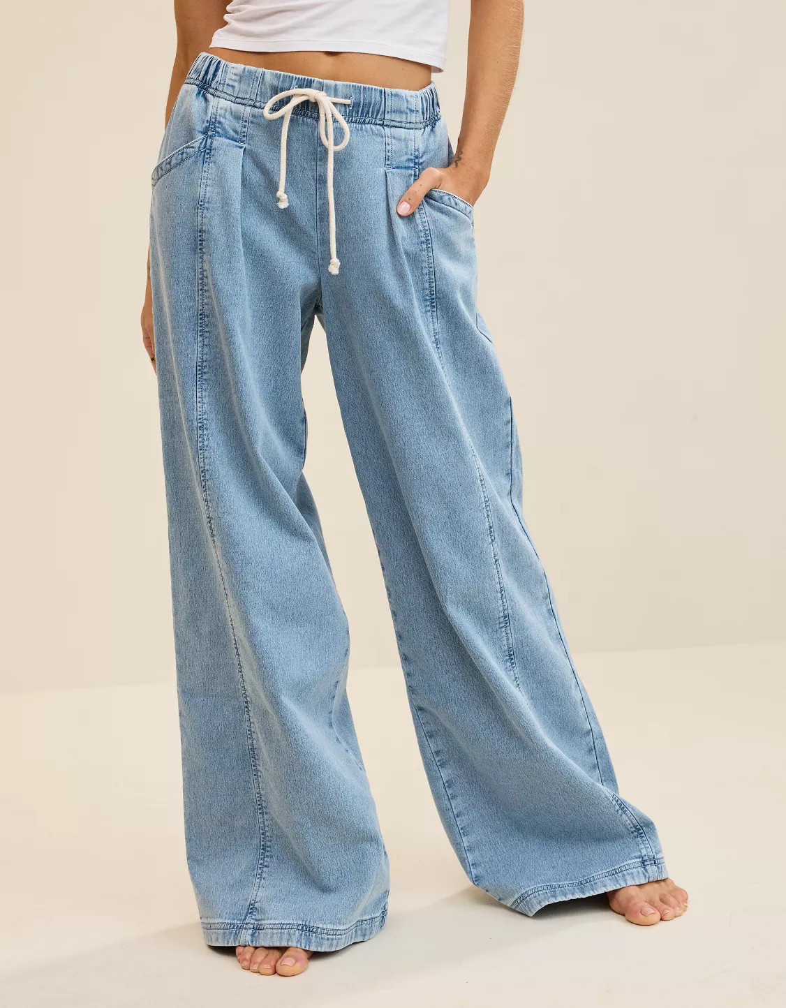 Aerie Daydream Denim Stretch Trouser | Aerie