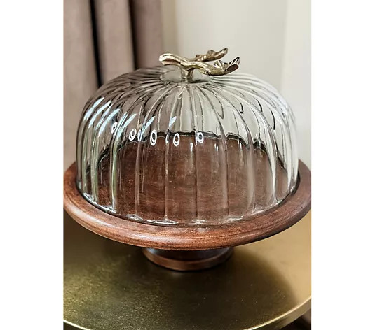 Simply Stunning Pumpkin Pedestal Cloche by Janine Graff - QVC.com | QVC