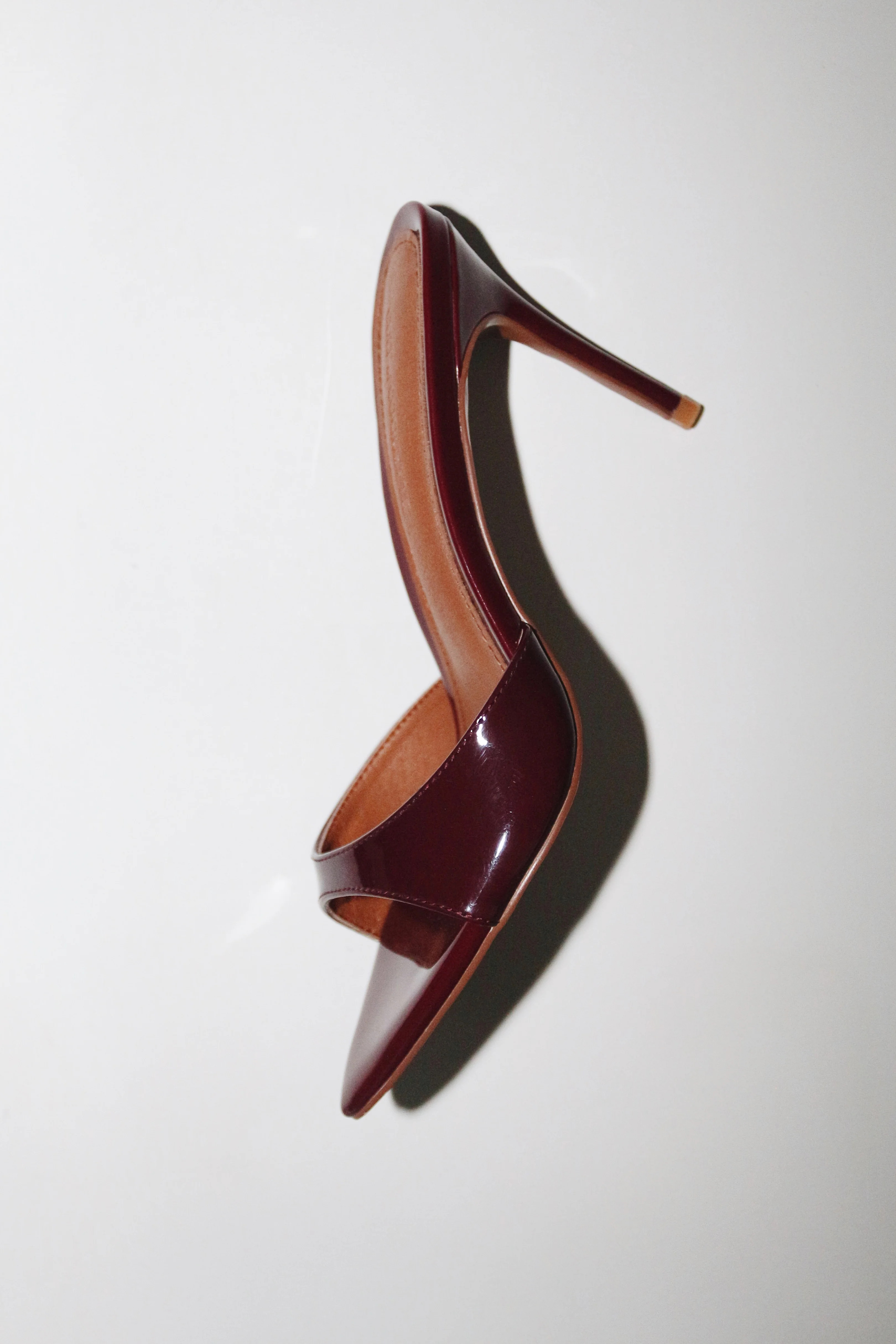 Gia Wine Patent Leather Vegan Mules 80 mm | CULT OF COQUETTE