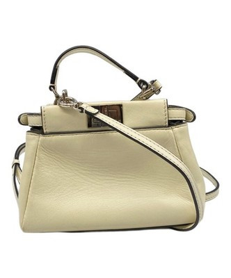 FENDI Micro Peekaboo 2Way Leather Hand Shoulder Bag White USED from Japan ＃TG | eBay US