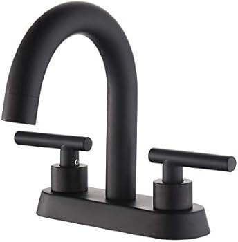 KES Matte Black Bathroom Faucet Modern 4 Inches Centerset Vanity Sink Faucet Brass, Sink Drain Not I | Amazon (US)
