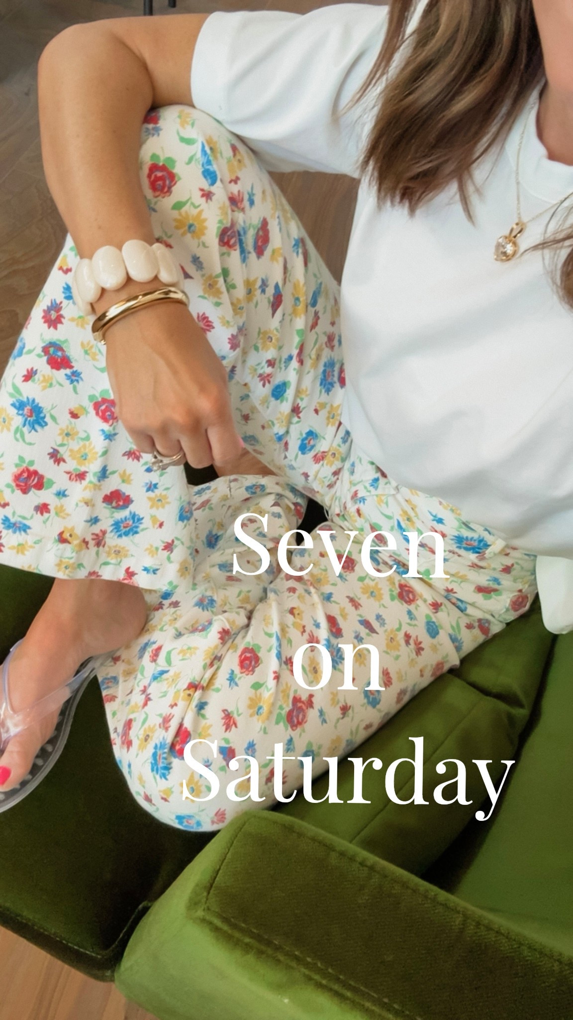 Starting our Seven on Saturday series again
7 items I’m loving right now. 
Floral jeans tts, 25 regular here
Short sleeve sweatshirt - xs

#LTKSeasonal #LTKootd