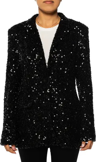 AZALEA WANG Isa Sequin Notch Lapel Blazer | Nordstrom | Nordstrom