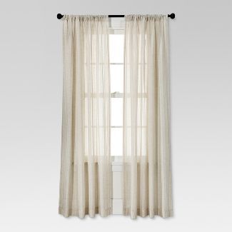 84"x54" Leno Weave Sheer Curtain Panel Ivory - Threshold™ | Target