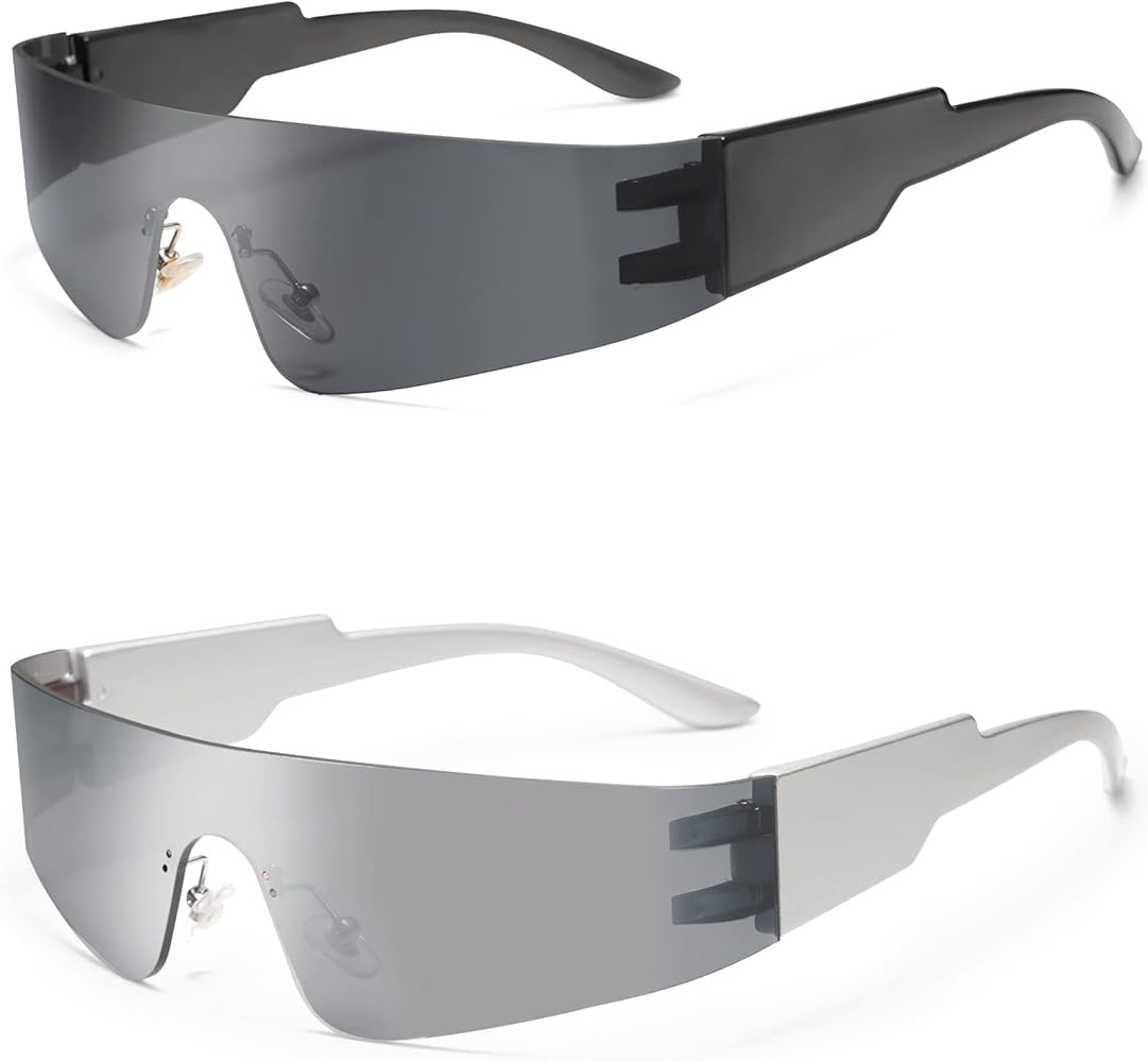 VANLINKER Wrap Around Sunglasses for Women Men Fashion One Piece Flat Top Shield Eyewear Y2k Futu... | Amazon (US)