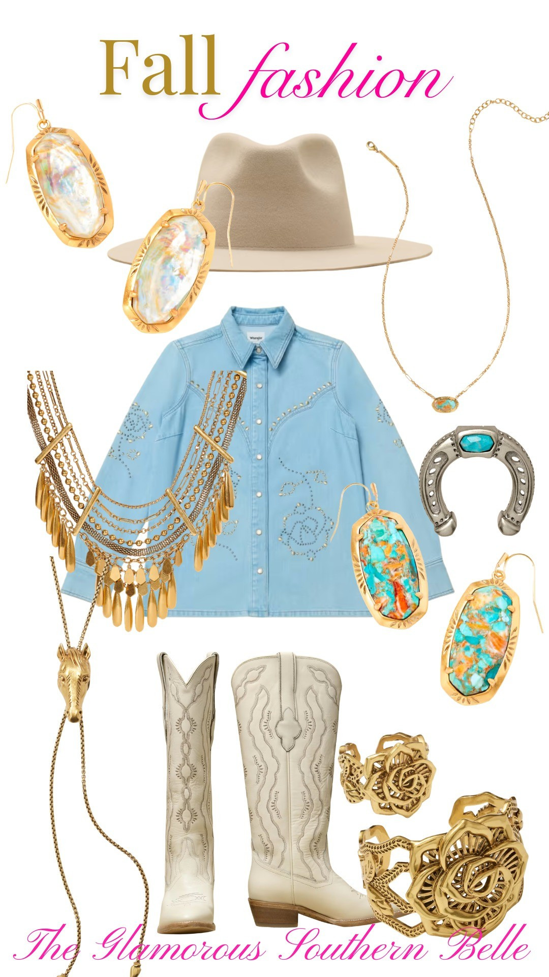 Fall cowgirl look from kendra scott 

#LTKootd #LTKTall #LTKWorkwear