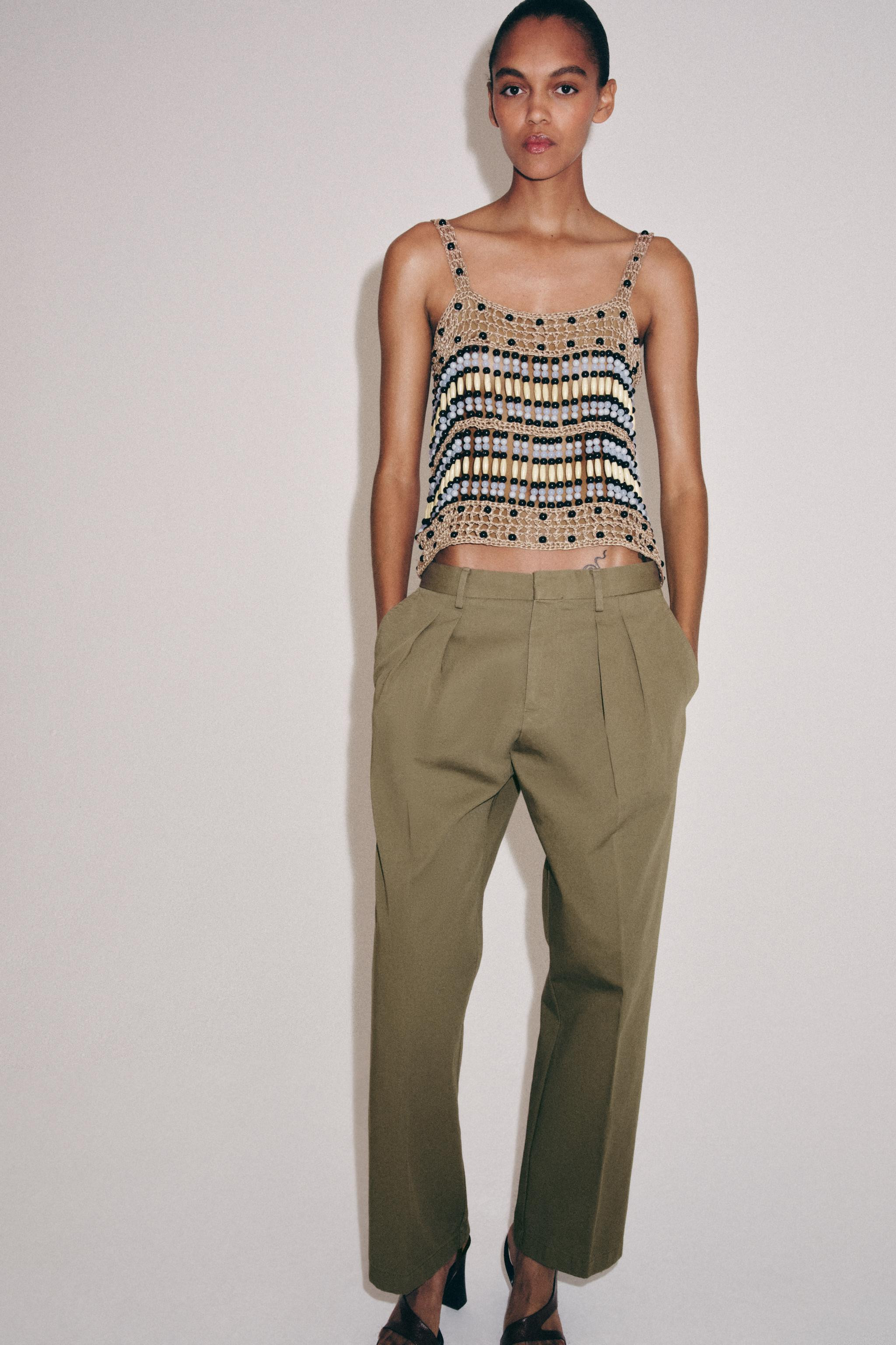 BEADED KNIT TOP | Zara US