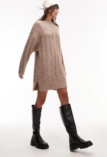 Rib Long Sleeve Shift Sweater Dress | Nordstrom