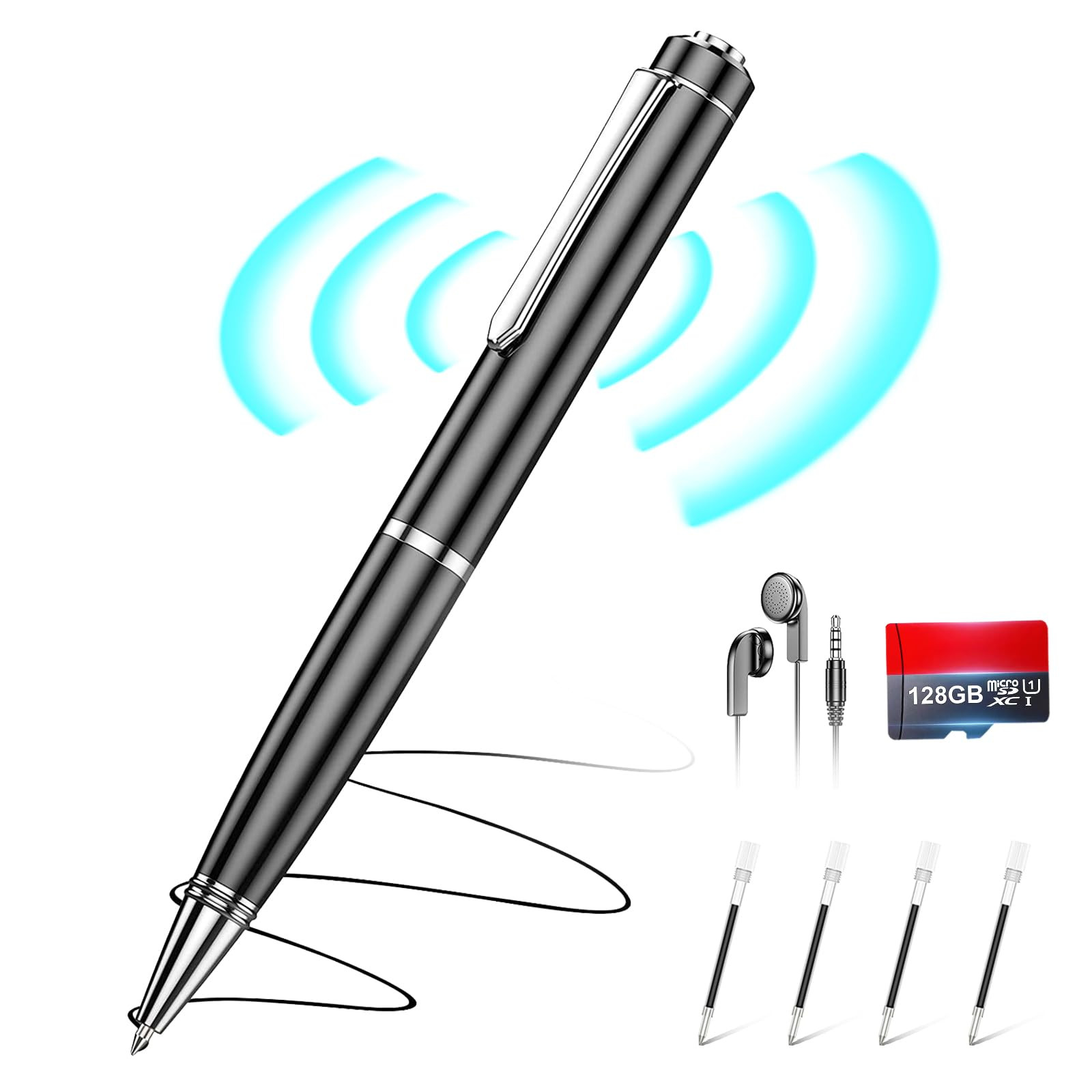 Voice Recorder with Playback, 128GB Digital Voice Activated Recorder with Intelligent Noise Reduc... | Amazon (US)