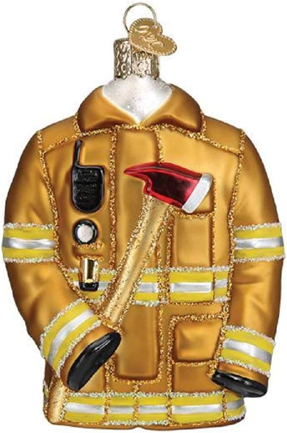 Old World Christmas Firefighter's Coat Blown Glass 2020 Unique Christmas Ornaments for Christmas ... | Amazon (US)