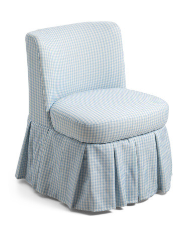 Poppi Gingham Pleated Skirt Accent Chair | Marshalls