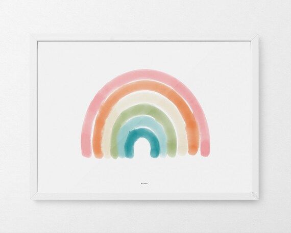 Rainbow wall art PRINTABLE Watercolor print for baby room | Etsy | Etsy (US)