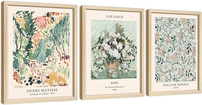 ANERZA Framed Sage Green Wall Art Decor, Large Matisse Wall Prints for Bedroom, Modern Posters fo... | Amazon (US)