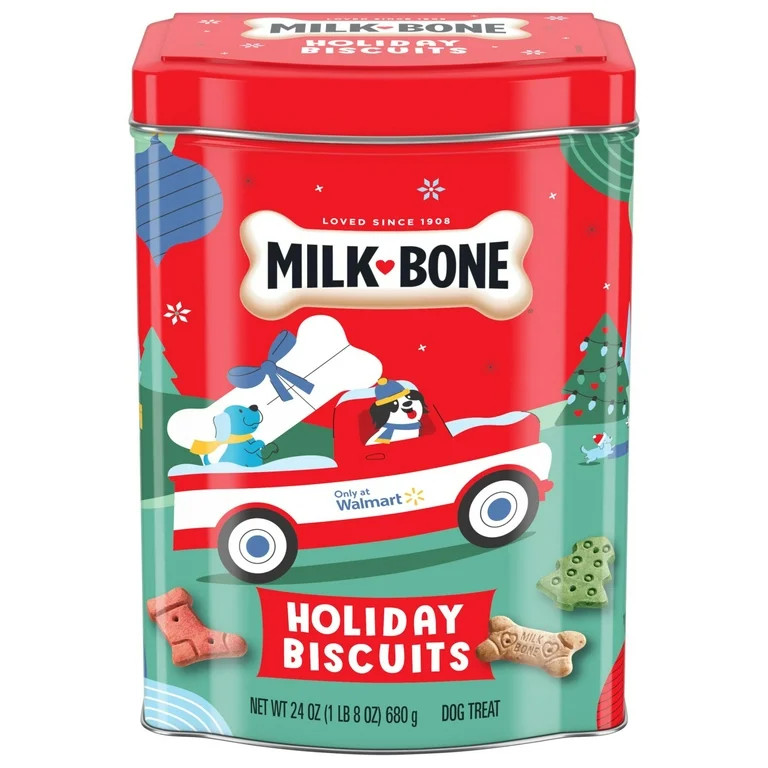 Milk Bone Holiday Dog Biscuits, 24 oz Tin - Walmart.com | Walmart (US)