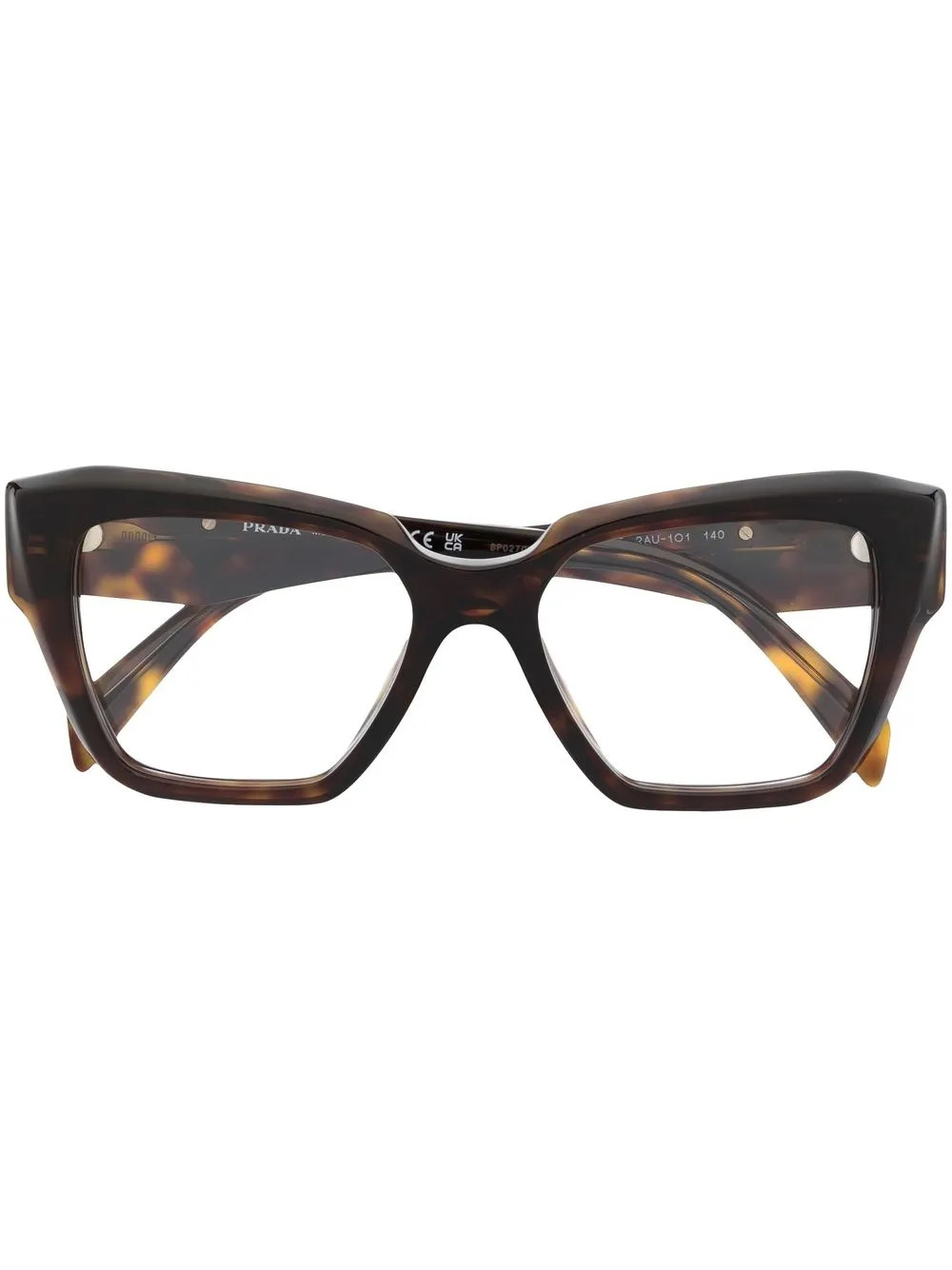 Prada Eyewear Brille Mit Logo-Schild | Braun | FARFETCH DE | Farfetch Global