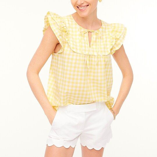 Flutter top with bib trimItem BF840 | J.Crew Factory